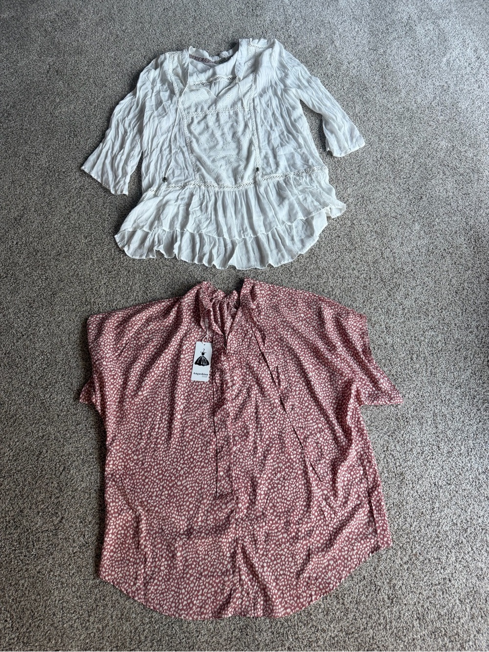 2 Women's Short-Sleeve Tunic Blouses